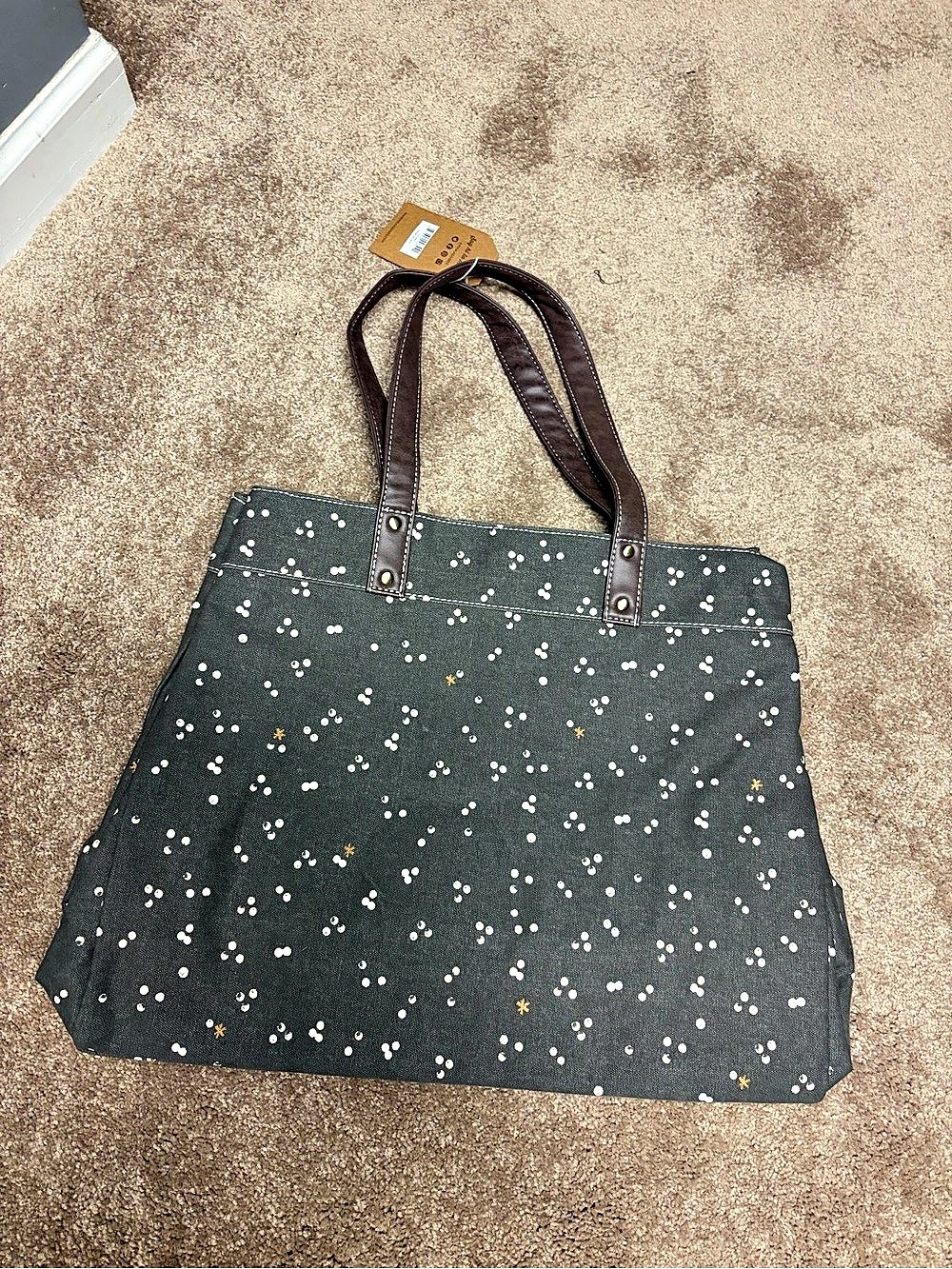 Maika Carryall Tote Floral in Black & Brown NWT